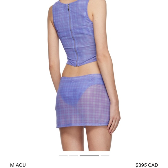 MIAOU CAMPBELL CORSET in BABY PLAID PERIWINKLE - Picture 6 of 7